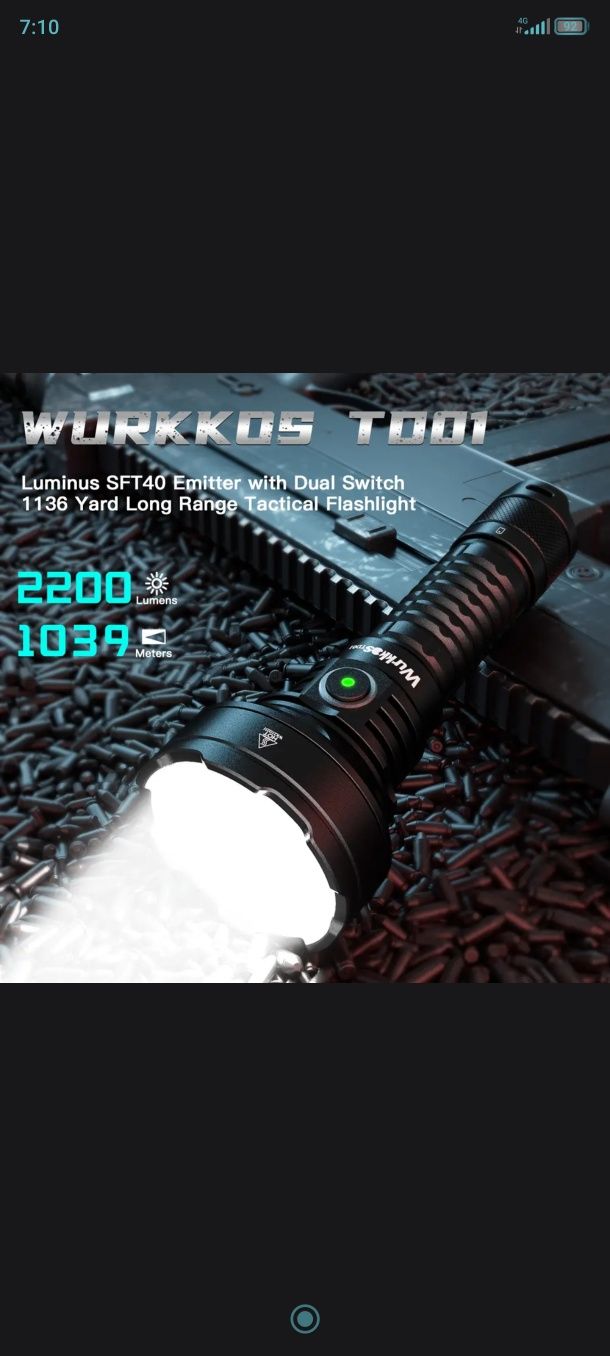 Тактические фонарь Wurkkos TD01