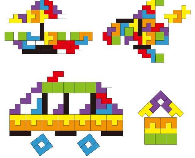 Joc de inteligenta Tetris puzzle pentru copii, Montessori, activitati