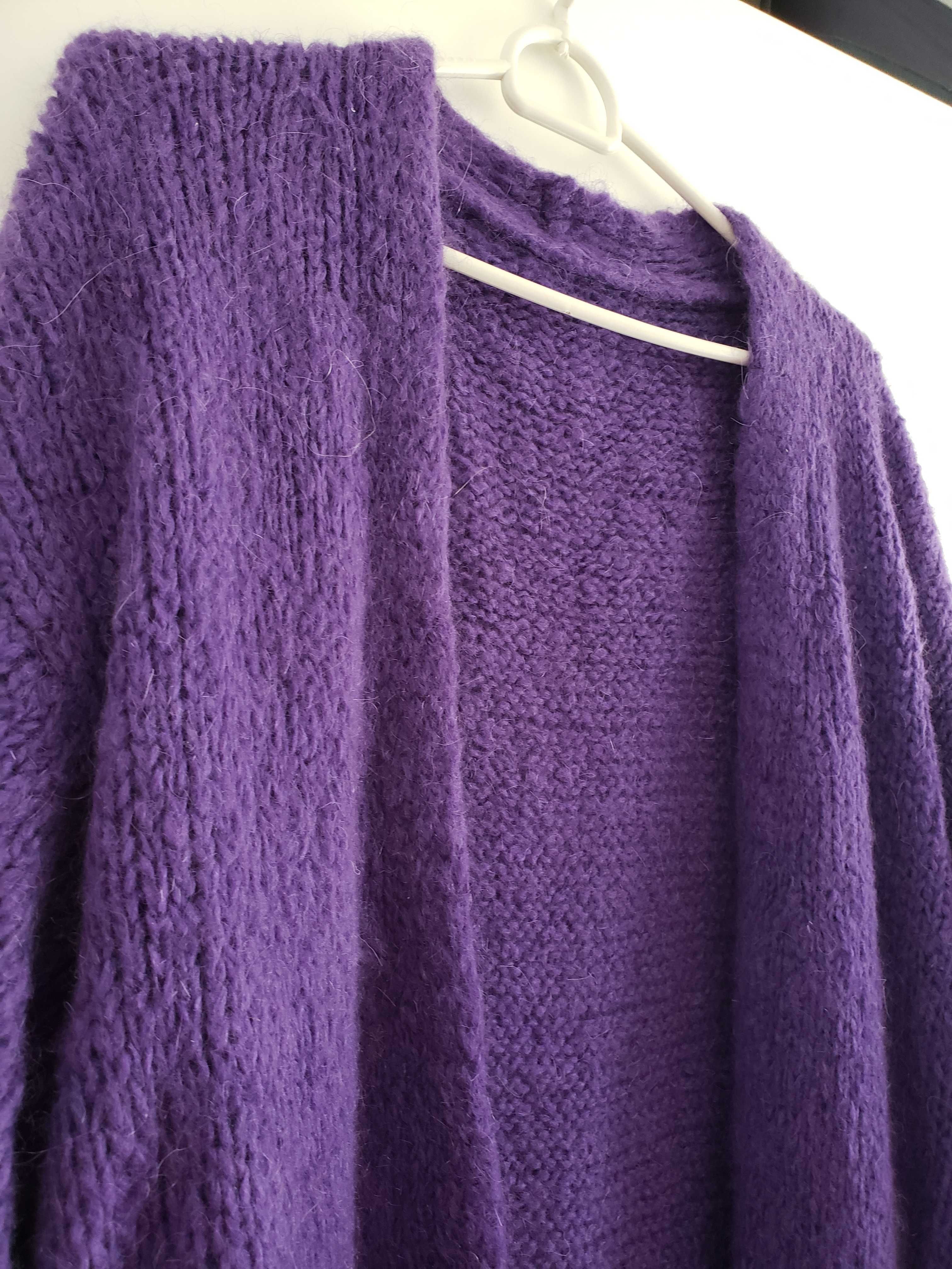 Sacou rosu marimea 38, cardigan mov lung mohair