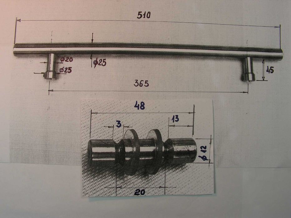 Двустранна дръжка за бутане – дърпане на стъклена или плътна врата.