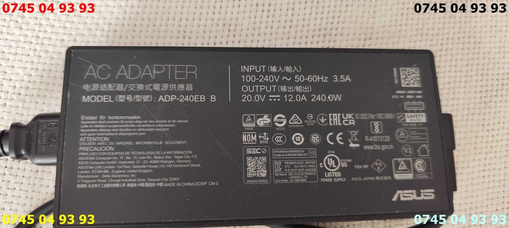 alimentator incarcator ASUS TUF rog 20V 12A 240w ADP-240EB B