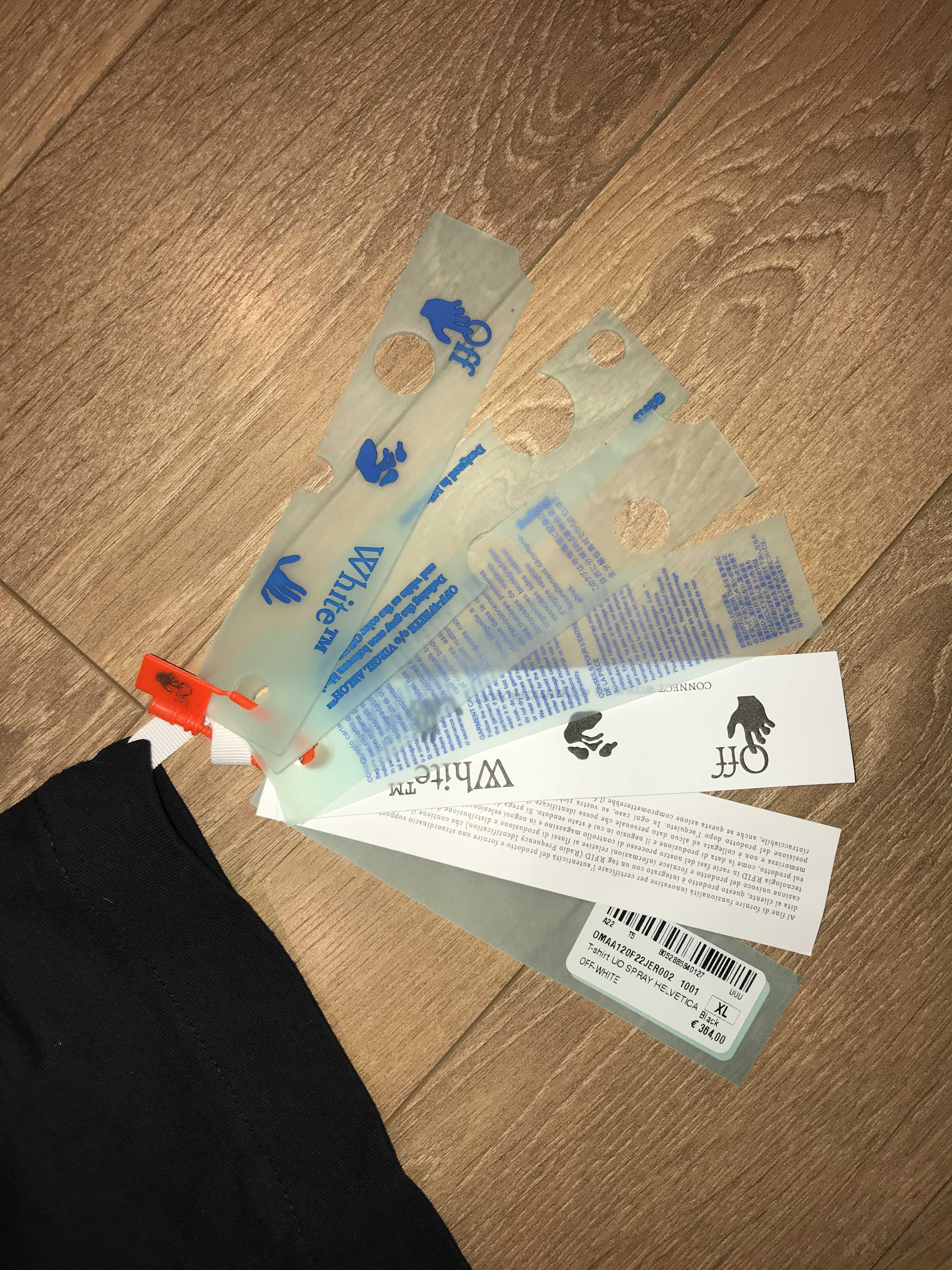 OFF-WHITE™ Spray Helvetica лого принт, черна, размер: XL