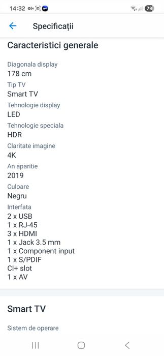 Televizor Philips Smart 178cm UHD 4K