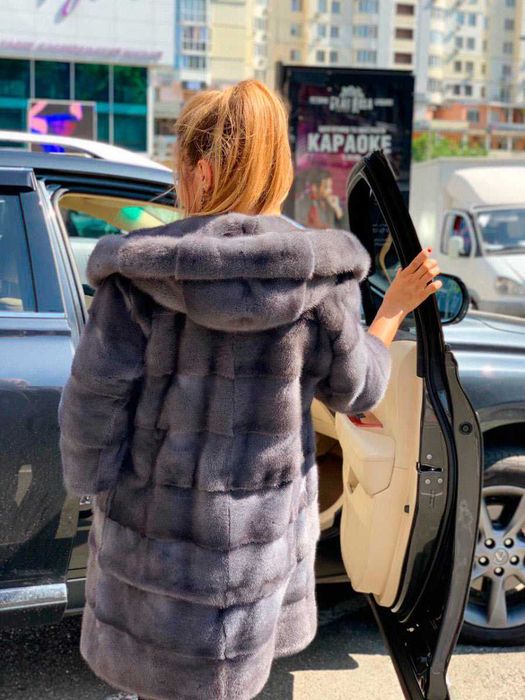 Haina blana vizon , Haină blană nurcă ,  Culoare Gri . 4 în 1