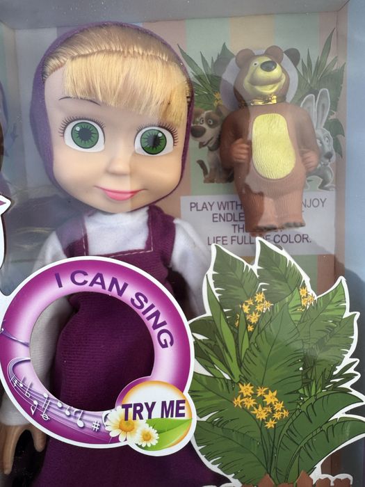 Музикална кукла Маша 32см с мечока музилални кукли Masha bear ТОП ЦЕНА