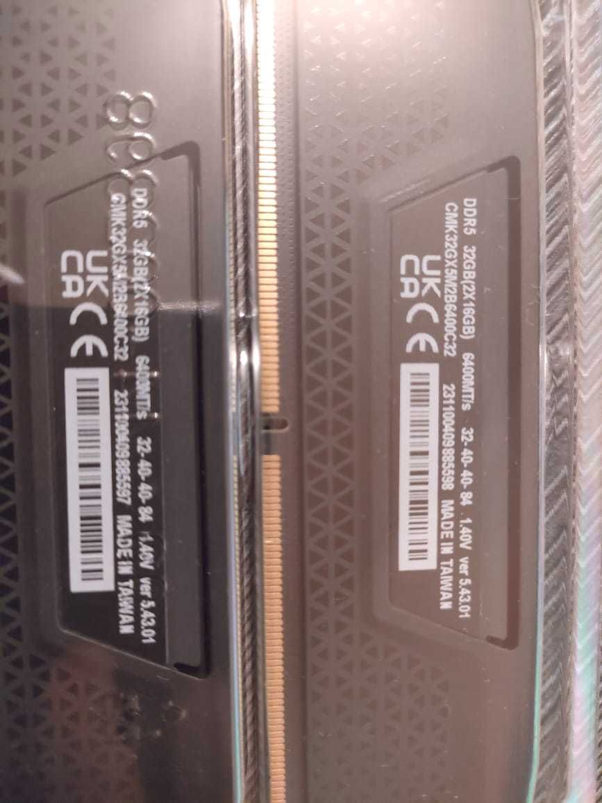 DDR5 32 Gb (2х16) CORSAIR 6400 MHz с низкими таймингами CL 32-40-40