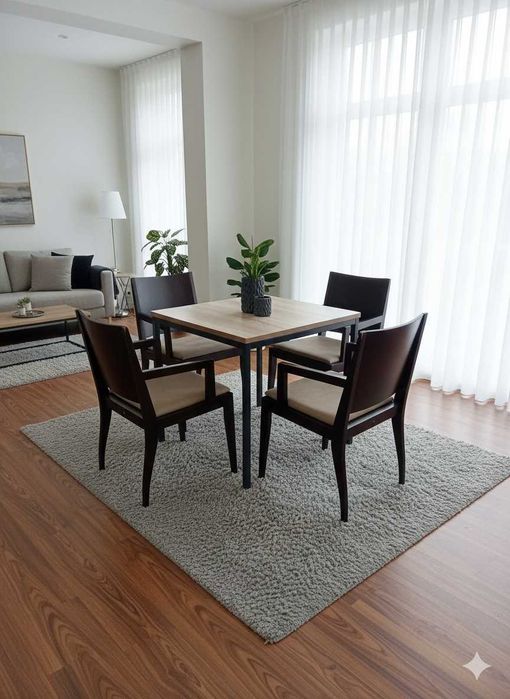 Set masă și scaune din lemn pentru restaurant / cafenea / bucătărie