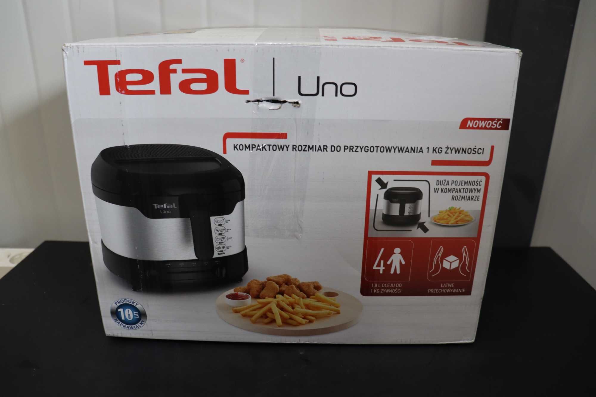 Фритюрник Tefal Uno M FF215D 1600W 1кг, Прозорец, с лек ДЕФЕКТ
