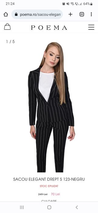 Sacou Poema Elegant Drept marimea 40