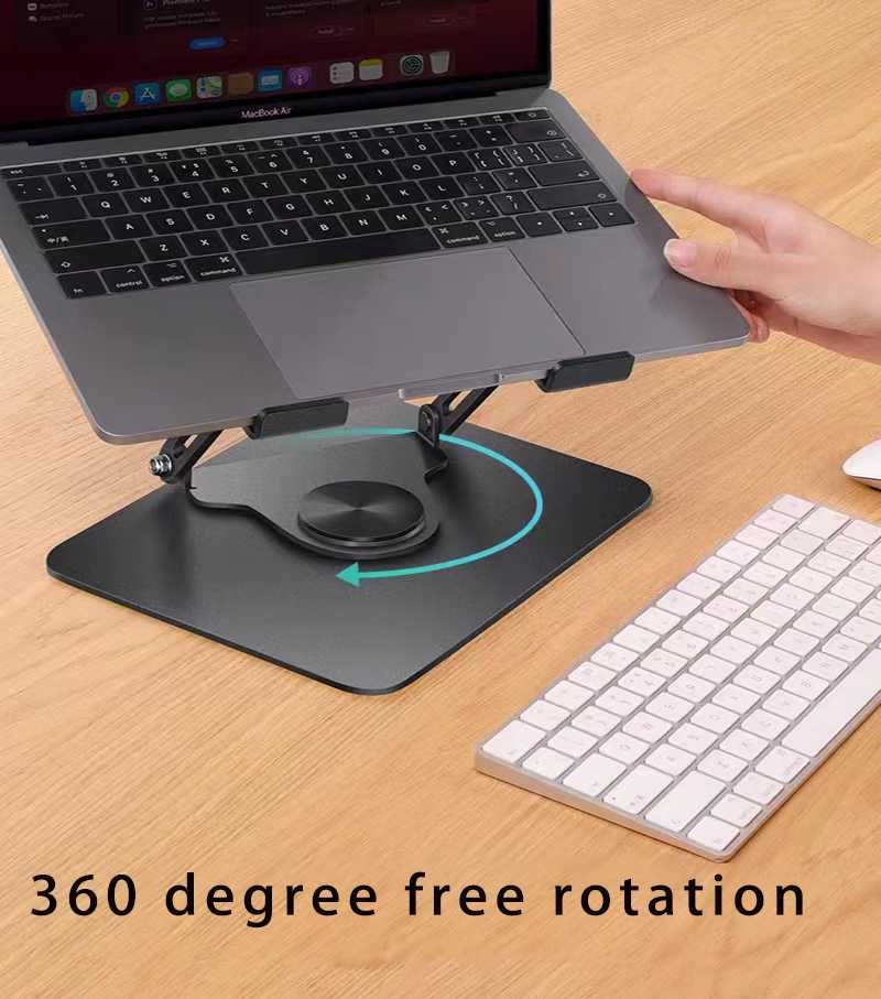 Laptop stand, cu rotire 360 grade, din metal, reglabil