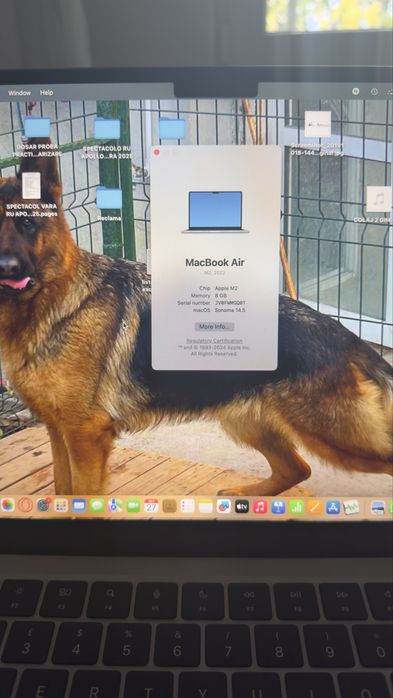 Macbook air M2 2022 8g ram 512 gb 29 cicluri incarcare