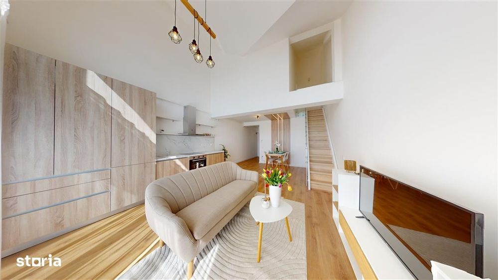 Penthouse cu 2 camere si balcon, mobilat si utilat, incalz. pard.