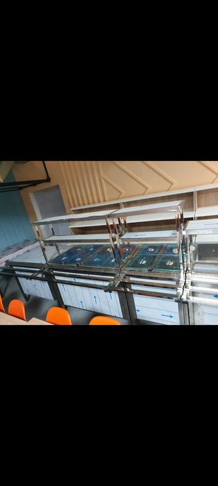 Линия раздачи для горячих и холодных блюд нержавеющая сталь