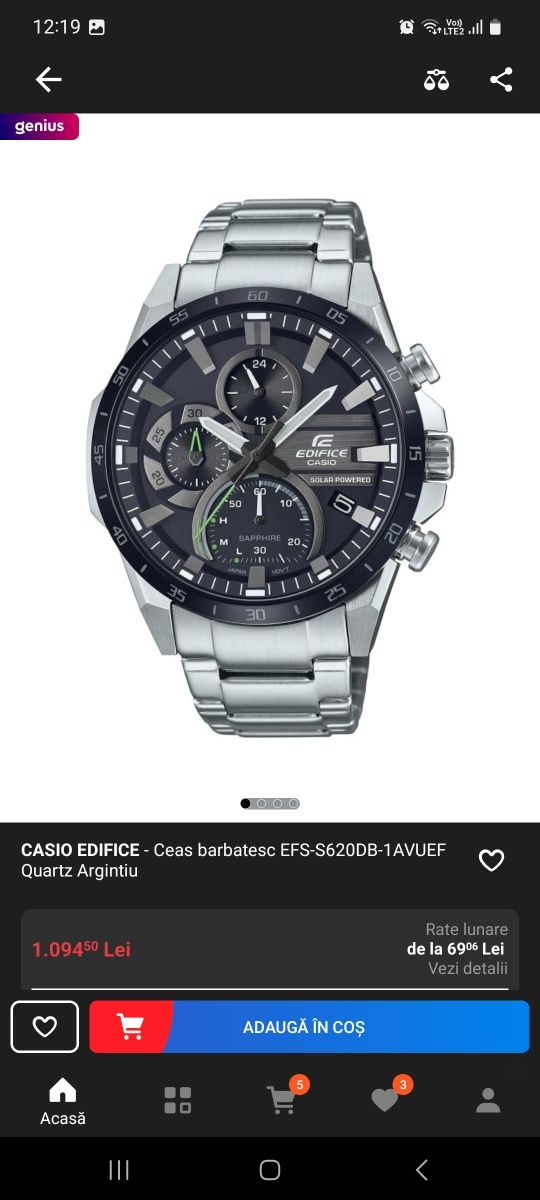 Casio edifice solar powered. (Model deosebit]