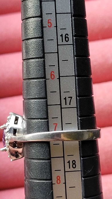 Inel argint cu ametist si zirconiu cubic