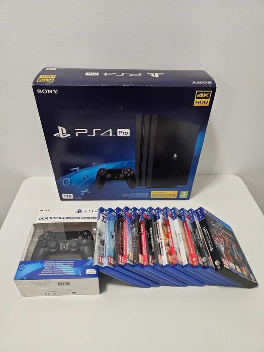PlayStation 4 PS4 PRO 1TB + Extra Controller + 13 jocuri IMPECABIL
