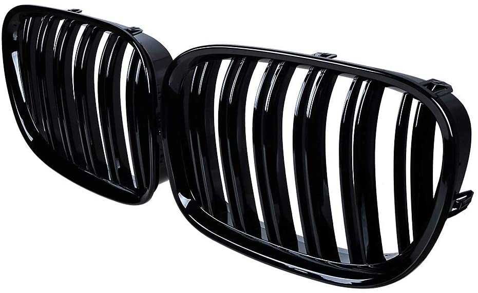 Решетки Бъбреци за БМВ BMW 7 серия F01 F02 2009+ Черен Гланц Двойни