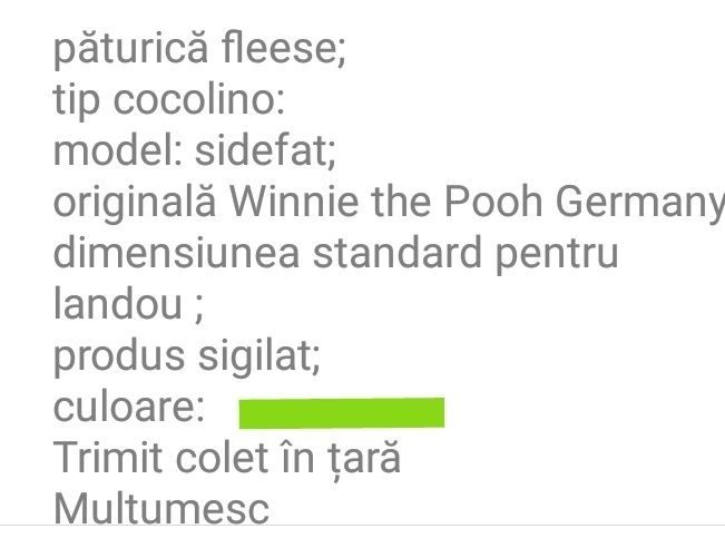 Păturică Winnie the Pooh