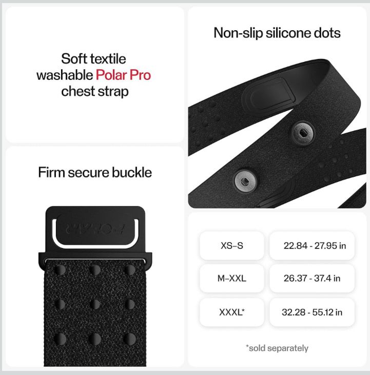 Polar H10 Heart Rate Monitor Chest Strap XS-S