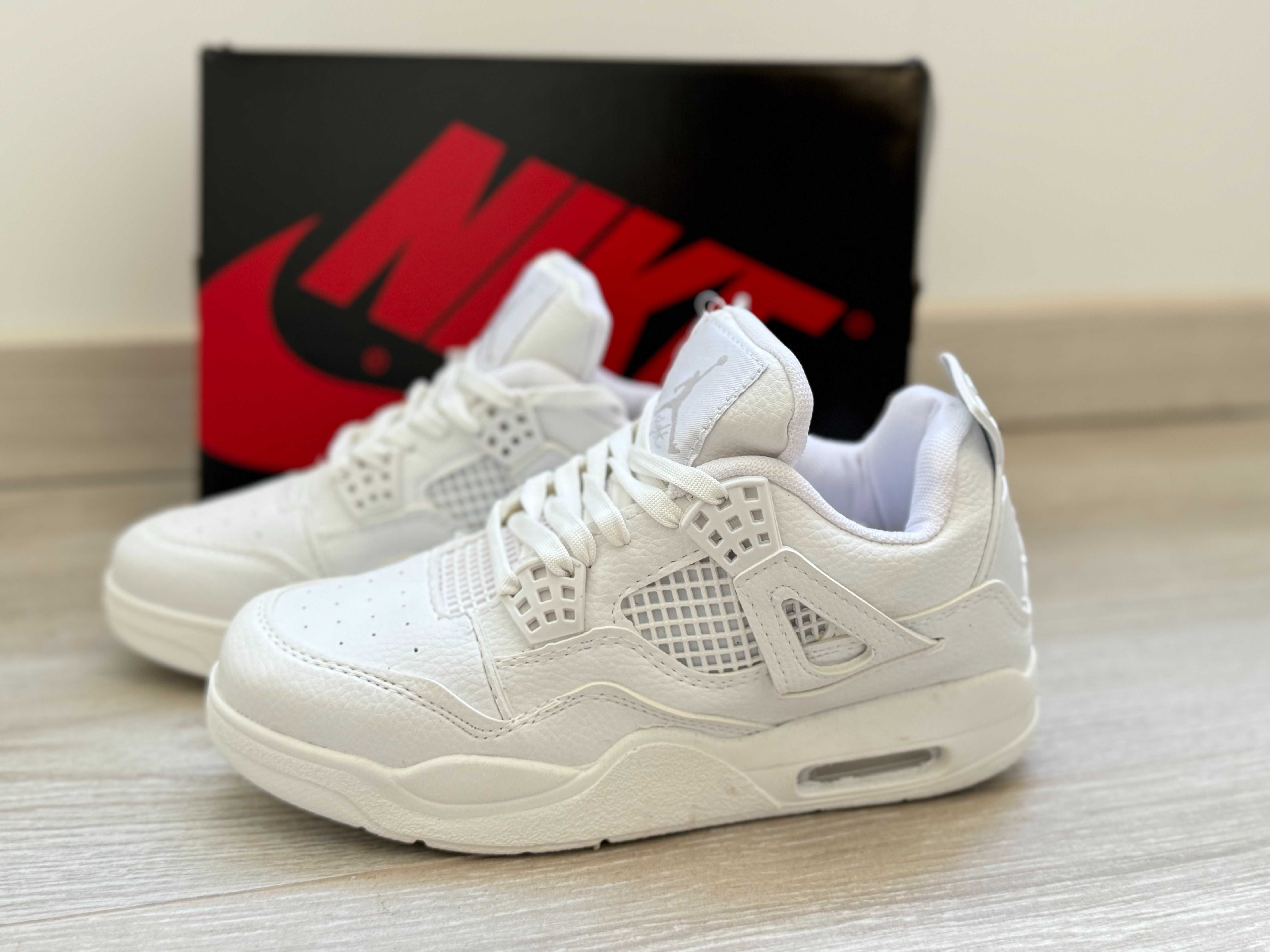 Adidasi AIR JORDAN 4 Pure Money, Produs Nou NIKE - Triple White