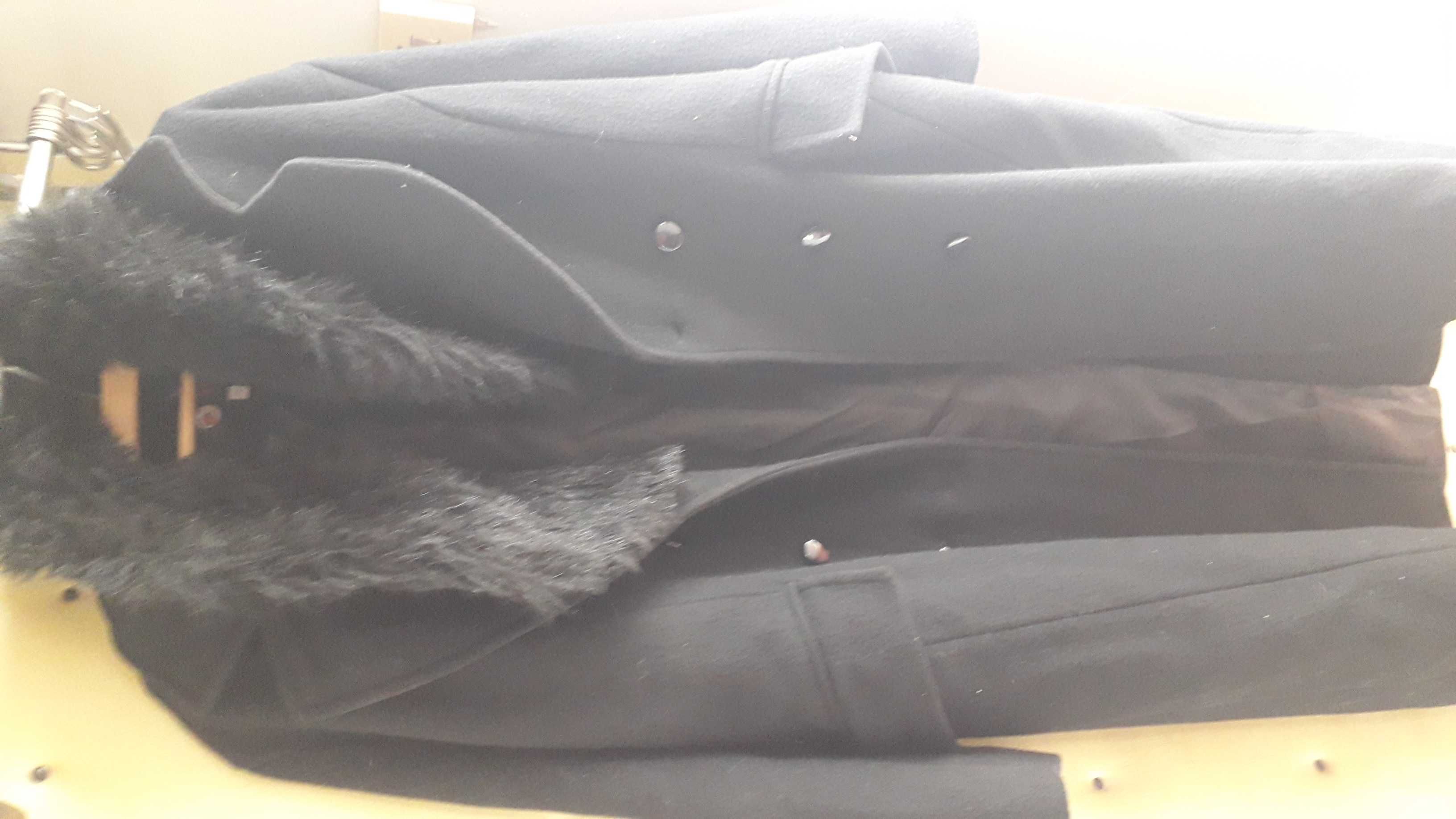 Палто дамско черно дълго ново