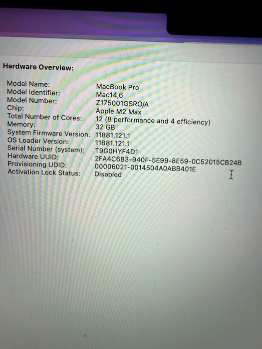 Vand/Schimb MacBook Pro 16 in M2, SSD 2Tb (!) , 271 cicluri, factura