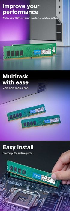 RAM 16GB 2x8gb Crucial 3200Mhz DDR4