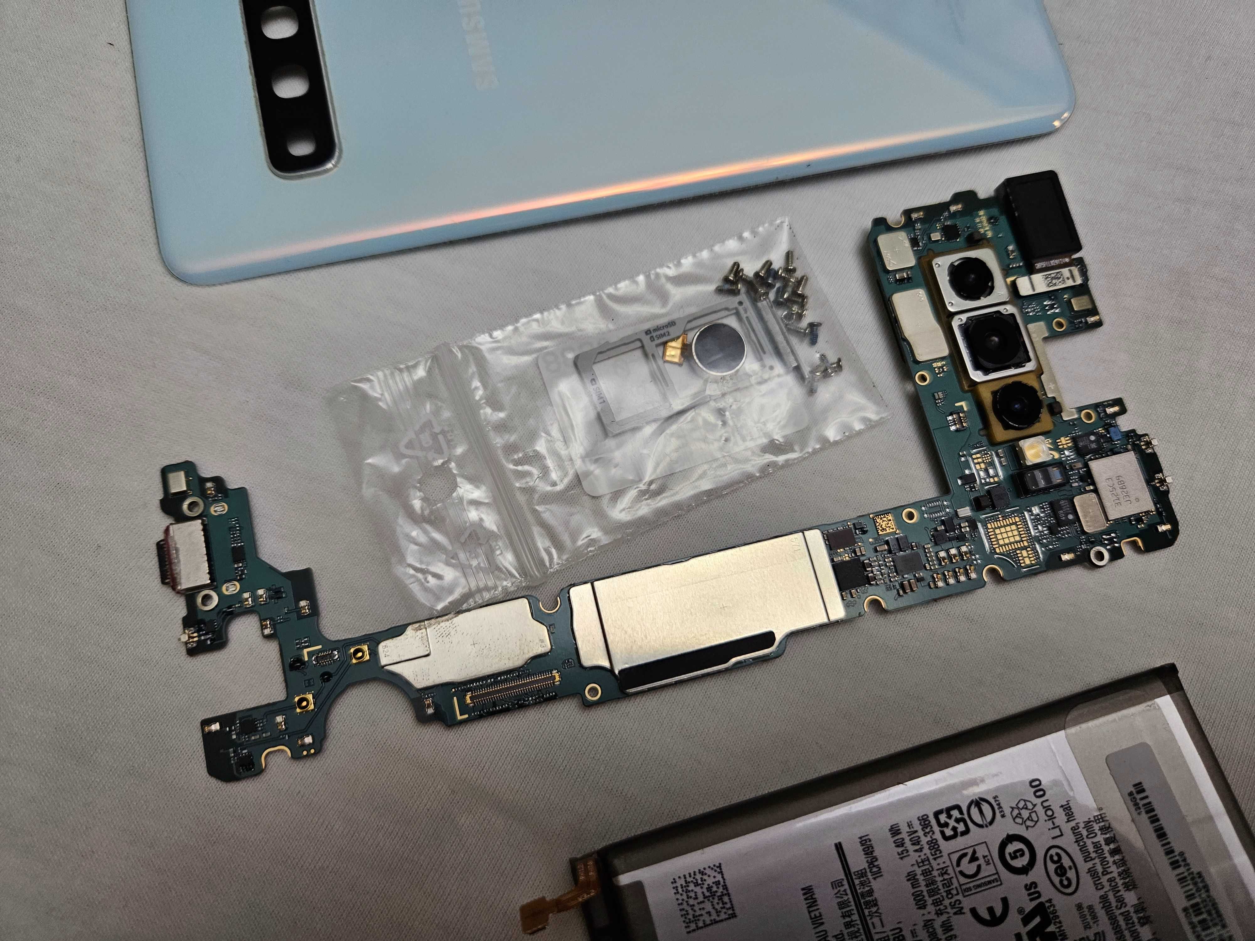 Placa de baza S10+ Samsung Camera spate camere Capac alb Baterie