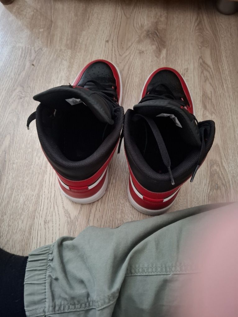Jordan1 Nike Red and White