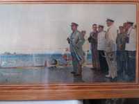 Картина    Сталин   на    крейсере.  Репродукция    60 ×  30.