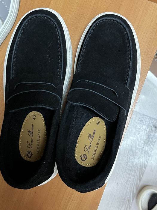 Лора Пиана универсальная чёрная обувь с мехом внутри