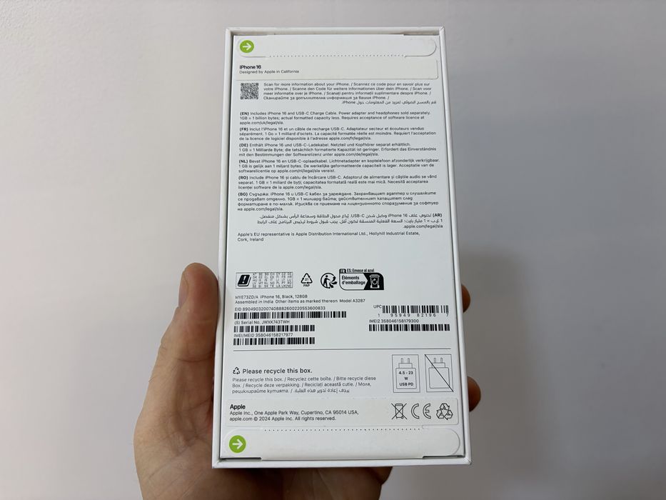 Iphone 16, 128 gb, Black, nou la cutie