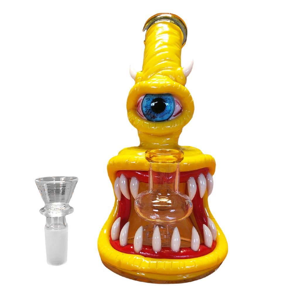 Bong tutun Monster Glass-Clay plante sau ulei - Pictat manual