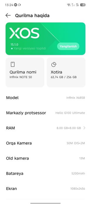 Infinx not 50 idial 2 oy boʻldi olinganiga + besbratney zaryatchigi