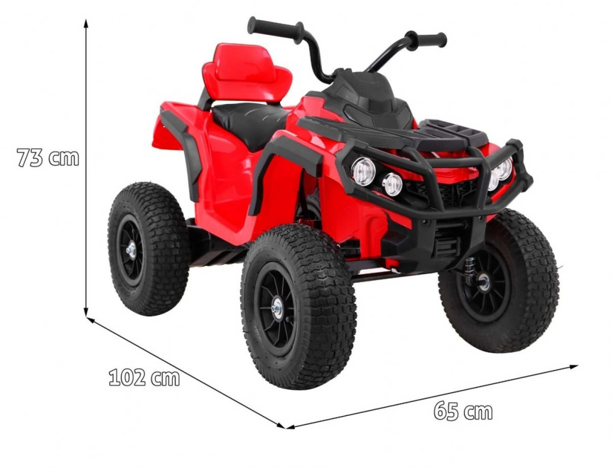 ATV electric copii 3-6 ani AIR 0906 90W, Roti Gonflabile, 7km/h #Rosu