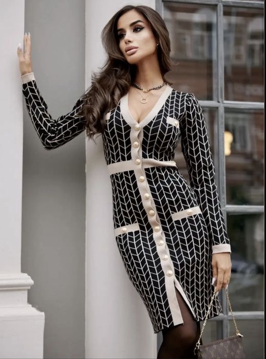 Rochie de seară tricotată călduroasă