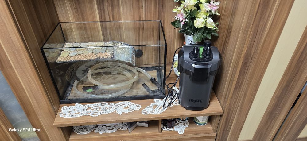 Acvariu țestoase cu filtru