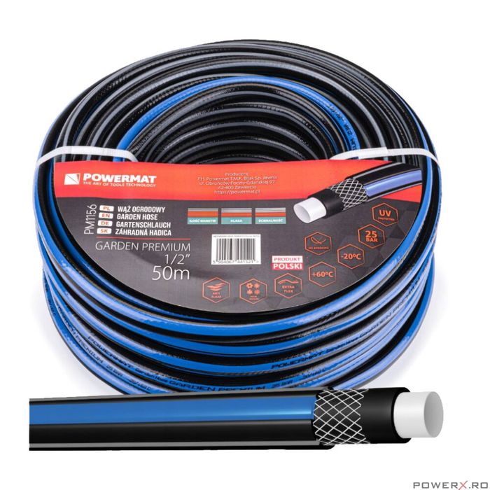 Furtun pentru gradina Garden Premium, 1/2", 50 m, 4 straturi, Powermat