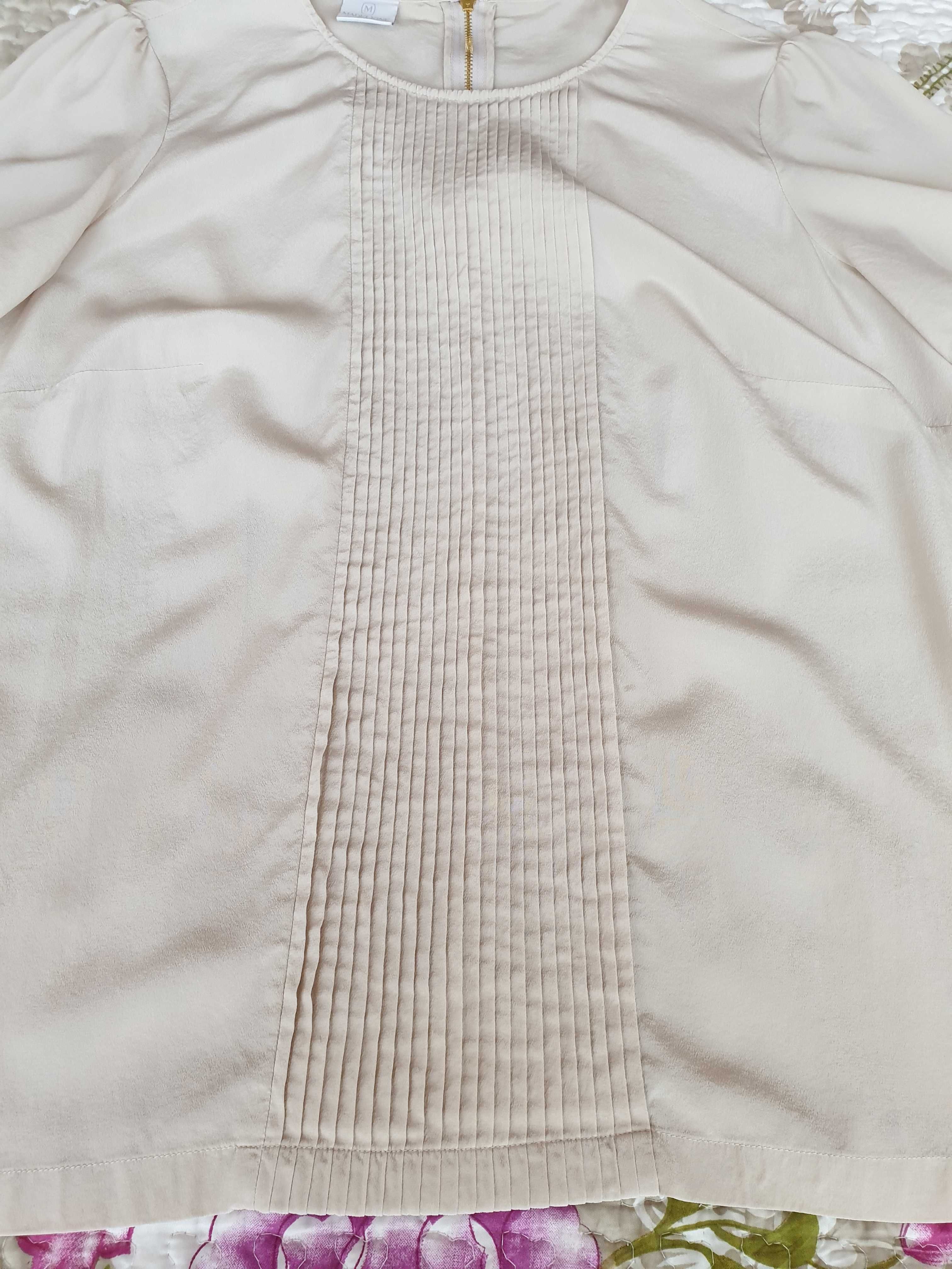 Bluza camasa dama top matase naturala bej Madeleine