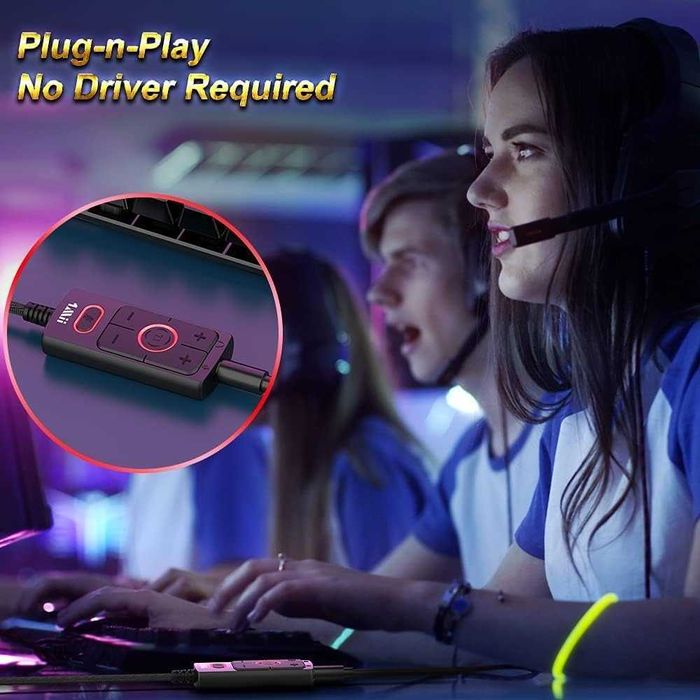 Placă sunet USB 1Mii Adaptor audio USB la jack de 3,5 mm,surround 7.1