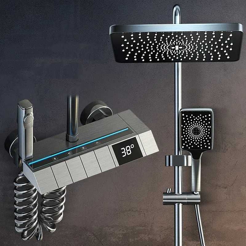 Модерен интелигентен термостатен душ с дисплей и LED подсветка