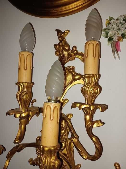 Candelabru cu 2 aplice din  bronz masiv