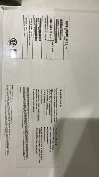 Apple MacBook Pro 13.3″, i5 2GHz,qc,16GB,1Tb SSD ,model A2251