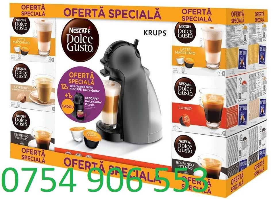 12 cutii capsule cafea+expresor nescafe dolce gusto nou ideal cadou