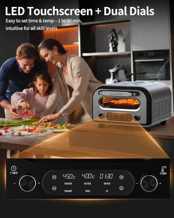 Електрическа фурна за пица Zachvo (HF-1201BK) 1700W