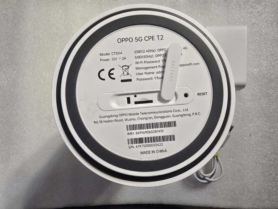 Modem 5G cu SIM OPPO 5G CPE T2 , WiFI 6, 2.4GHz si 5GHz