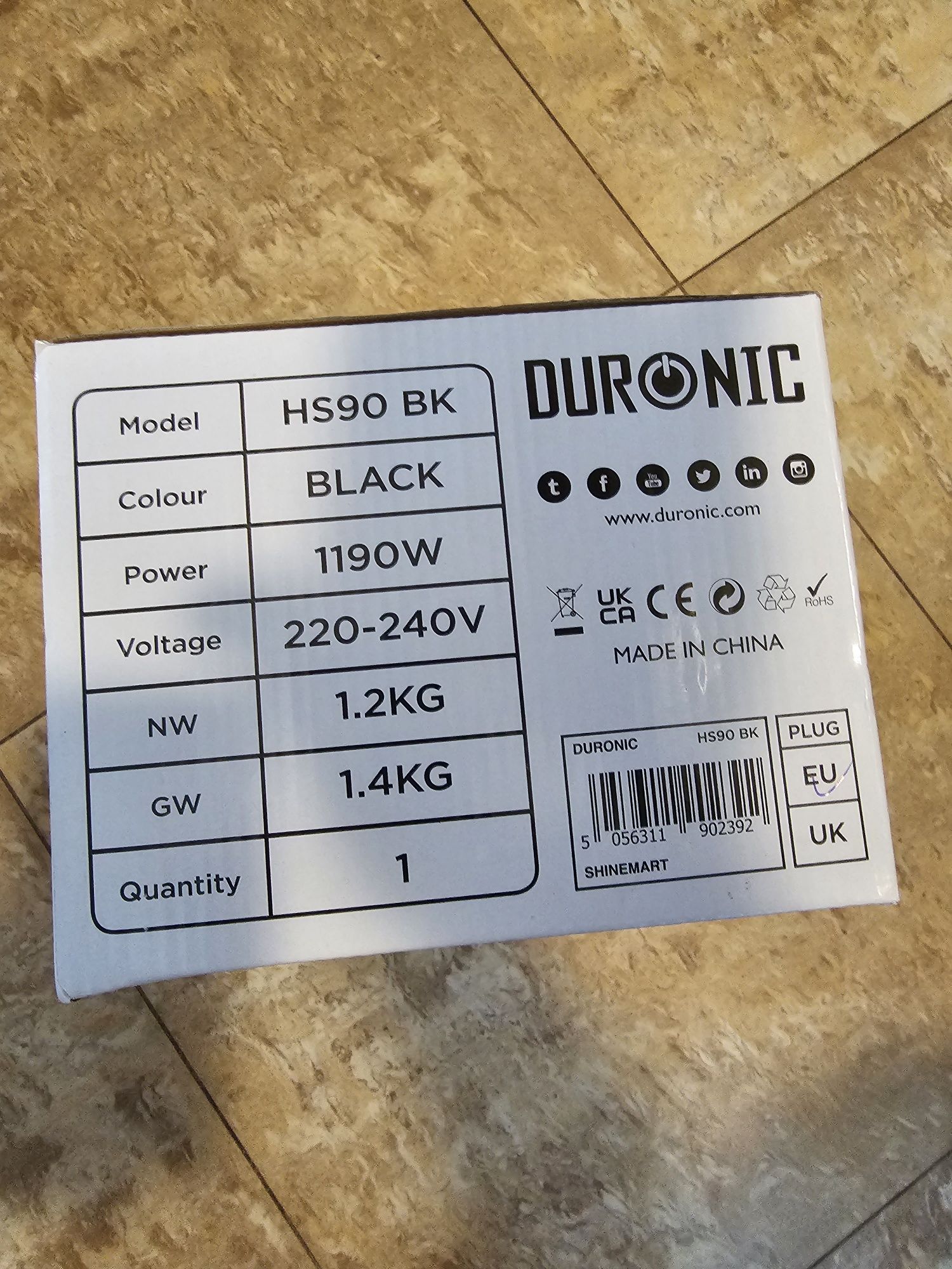 Fier de călcat cu abur vertical Duronic HS90 BK 2 în 1 (produs nou)