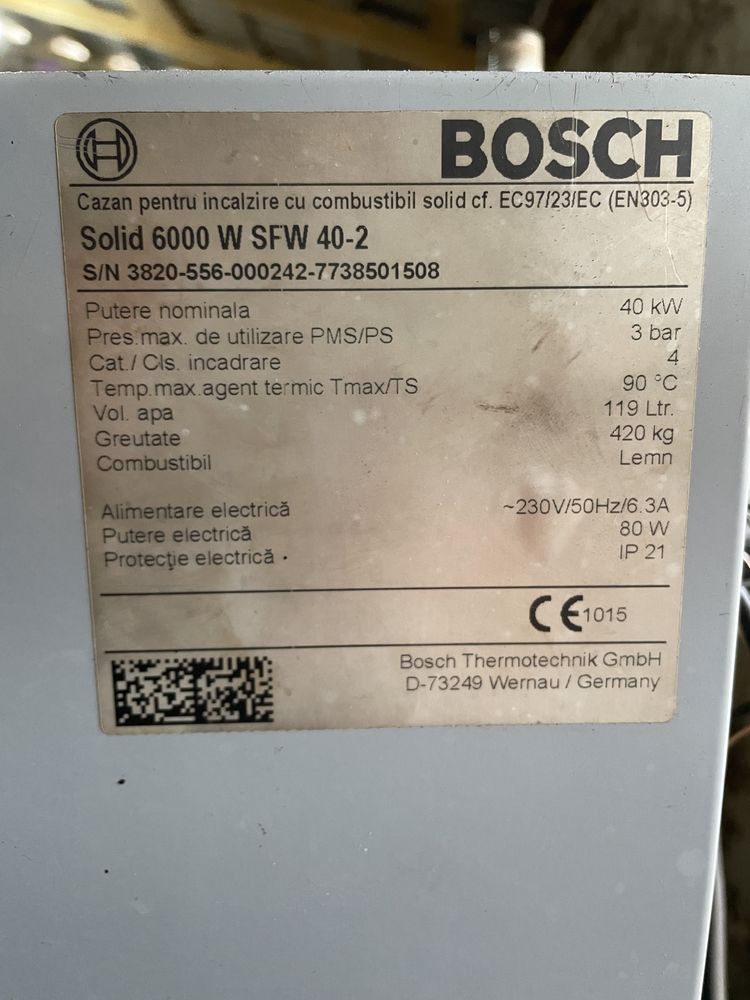 Centrala lemne Bosch solid 6000 40KW