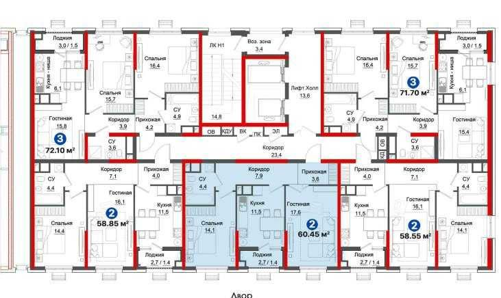 Супер предложение скидка до 25%. 2х комнатная квартира за 57.530$ (AK)