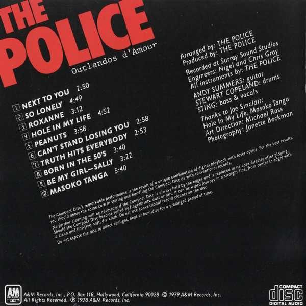 CD The Police - Outlandos D'Amour 1978